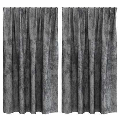 vidaXL Velvet Curtains 2 pcs with Eyelets Grey 140x140 cm