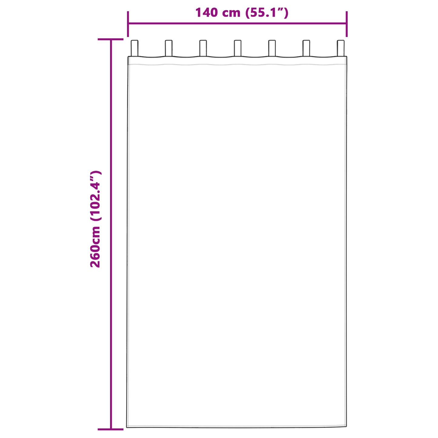 vidaXL Velvet Curtains 2 pcs with Eyelets Champagne 260x140 cm