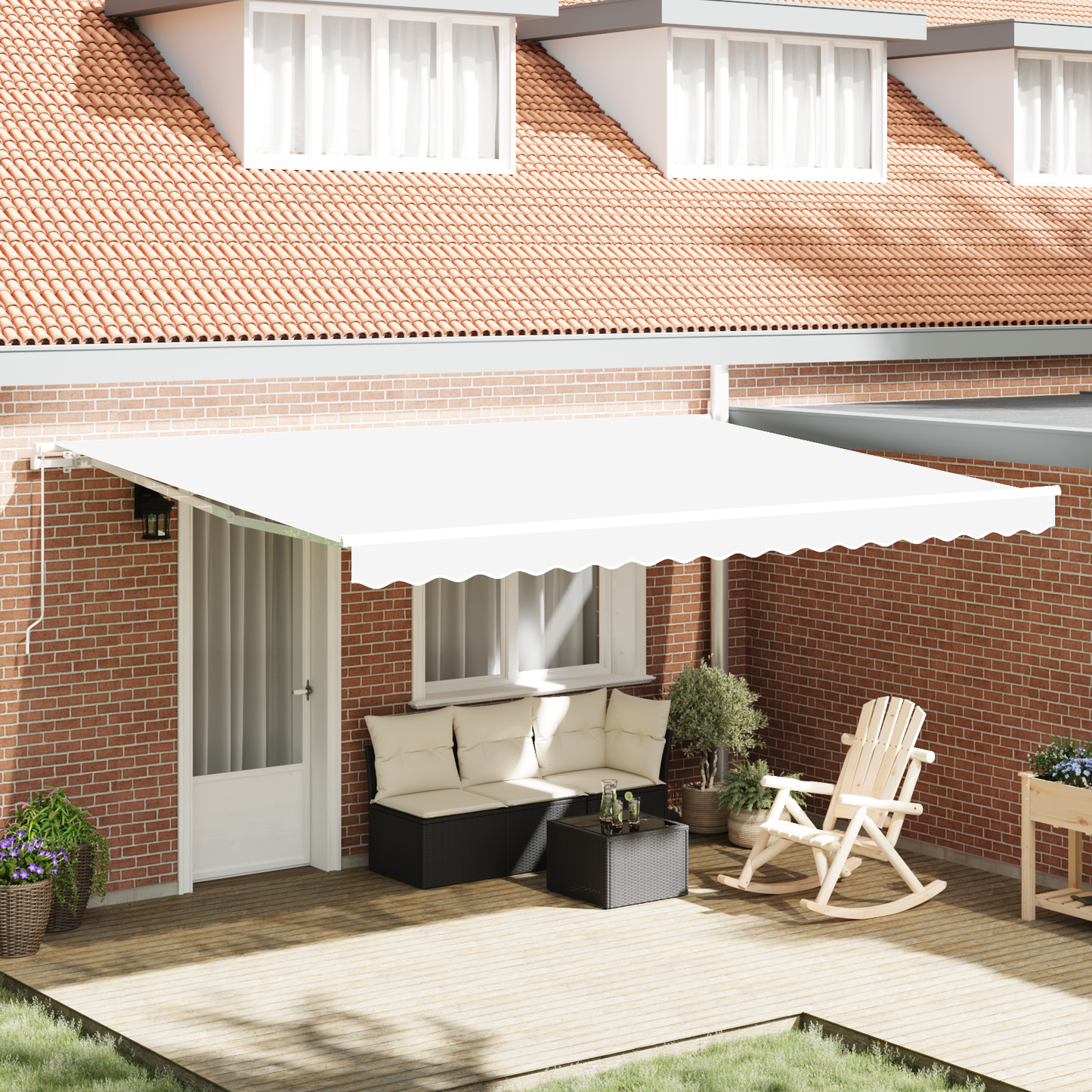 vidaXL Awning Replacement Fabric White 4.5 x 3 m Polyester