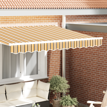 vidaXL Awning Valance Replacement Yellow and Grey 2.5 m Polyester