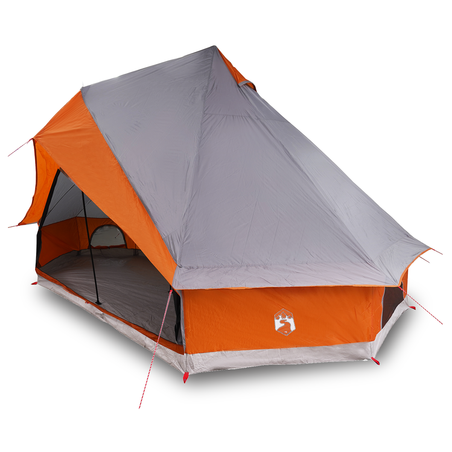 vidaXL Family Tent Tipi Grey and Orange 8-Person Waterproof