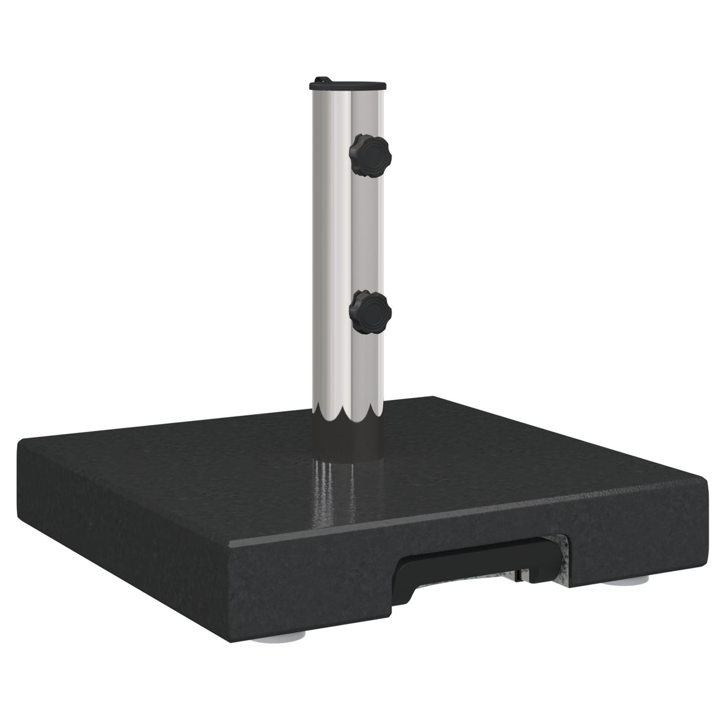 vidaXL Wheeled Parasol Base with Handle Black Granite 29 kg Square