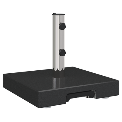 vidaXL Wheeled Parasol Base with Handle Black Granite 29 kg Square