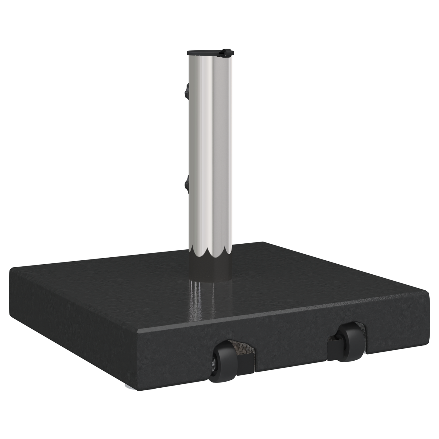vidaXL Wheeled Parasol Base with Handle Black Granite 29 kg Square