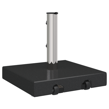 vidaXL Wheeled Parasol Base with Handle Black Granite 29 kg Square
