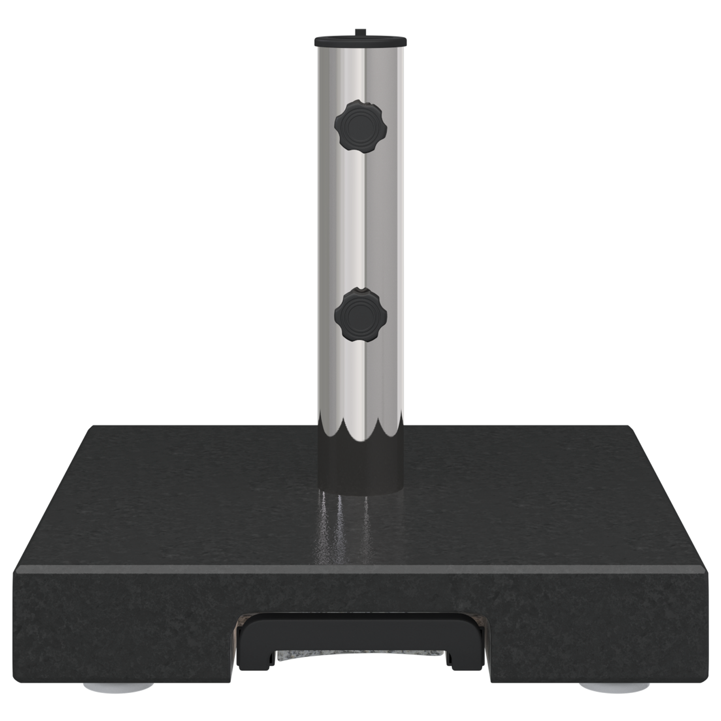 vidaXL Wheeled Parasol Base with Handle Black Granite 29 kg Square