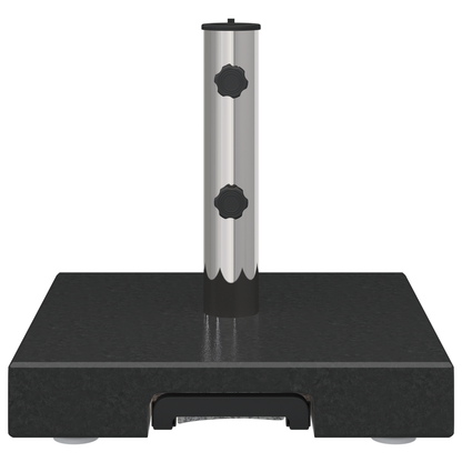 vidaXL Wheeled Parasol Base with Handle Black Granite 29 kg Square