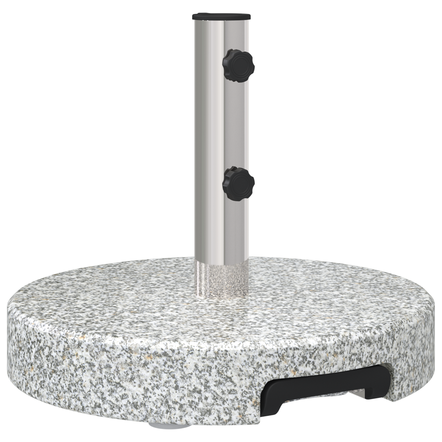 vidaXL Wheeled Parasol Base with Handle Grey Granite 29 kg Round
