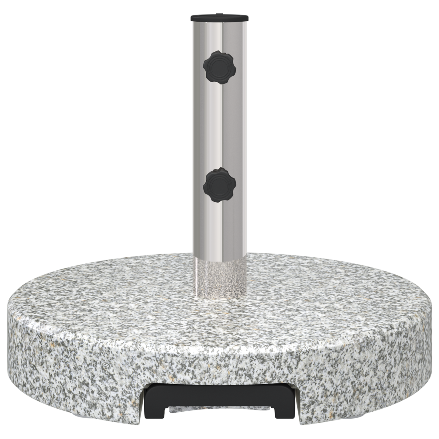 vidaXL Wheeled Parasol Base with Handle Grey Granite 29 kg Round