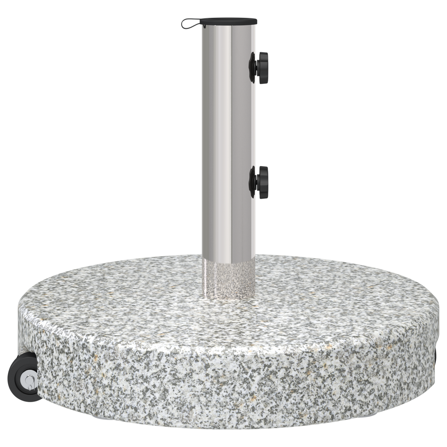 vidaXL Wheeled Parasol Base with Handle Grey Granite 29 kg Round