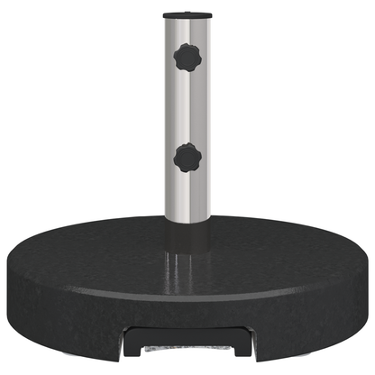 vidaXL Wheeled Parasol Base with Handle Black Granite 29 kg Round