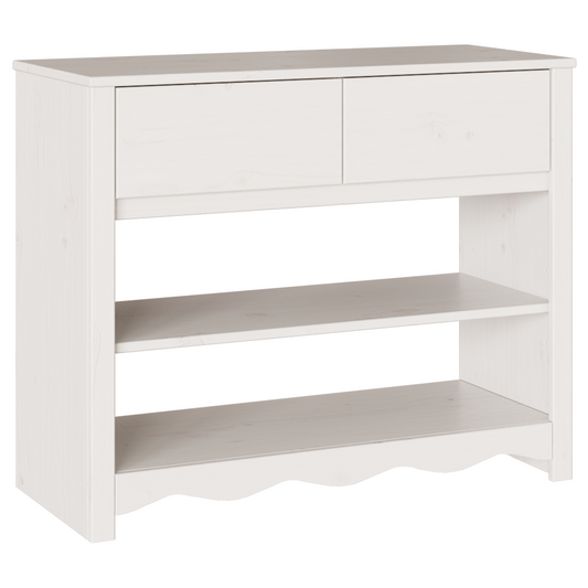 vidaXL Console Table "DRAMMEN" White 89,5x37x73 cm Solid Wood Pine