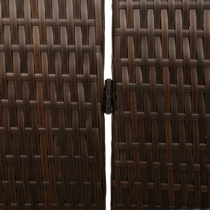 vidaXL Room Divider 3 Panels Foldable Brown 146x180 cm Poly Rattan