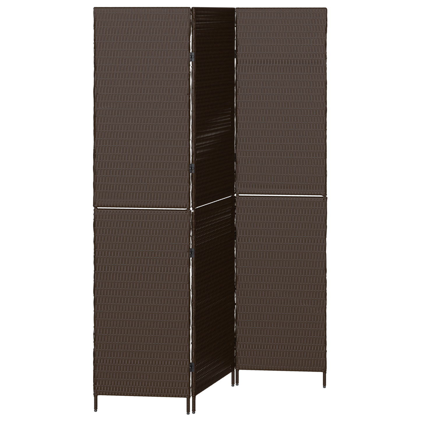 vidaXL Room Divider 3 Panels Foldable Brown 146x180 cm Poly Rattan