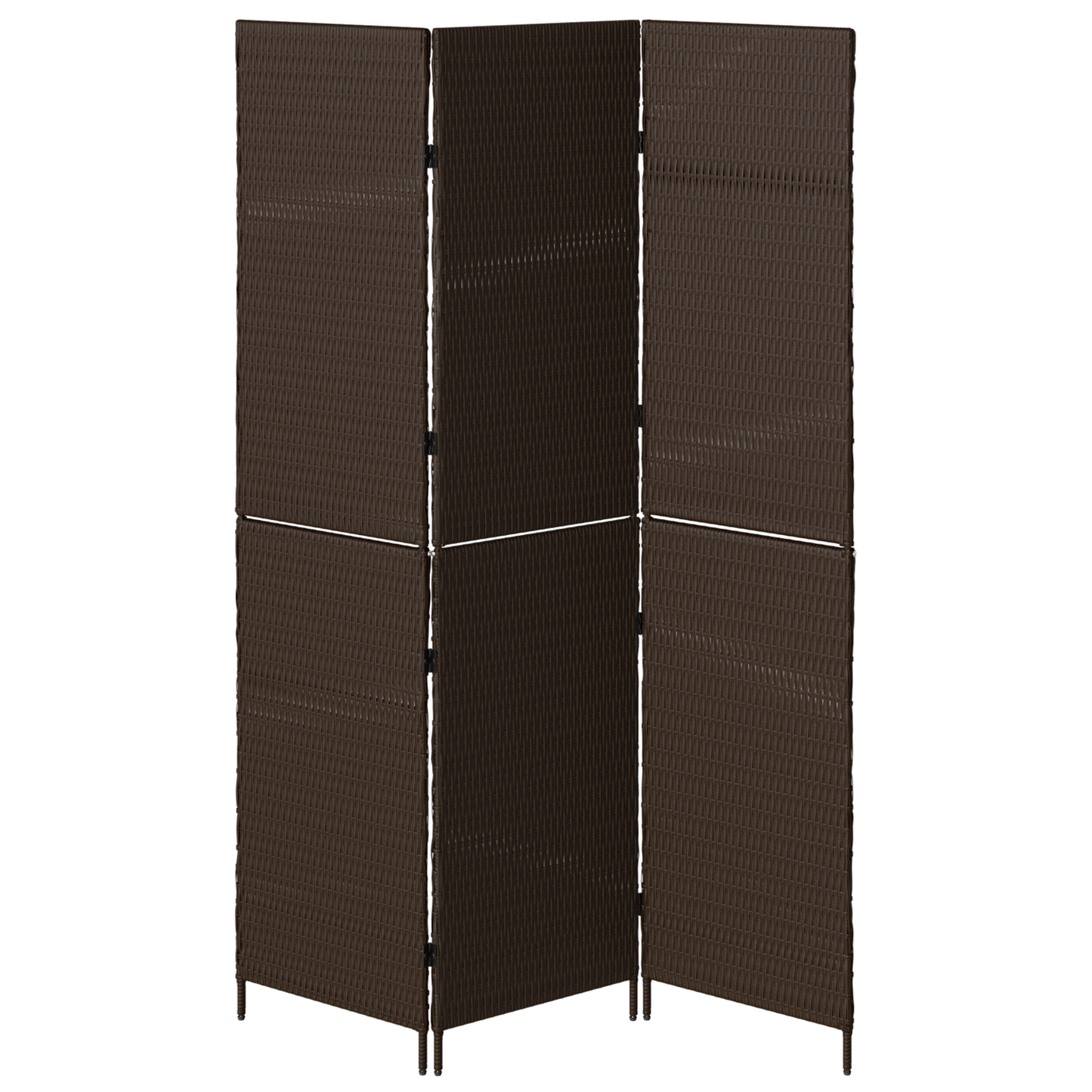 vidaXL Room Divider 3 Panels Foldable Brown 146x180 cm Poly Rattan