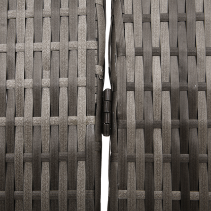 vidaXL Room Divider 3 Panels Foldable Grey 147x180 cm Poly Rattan