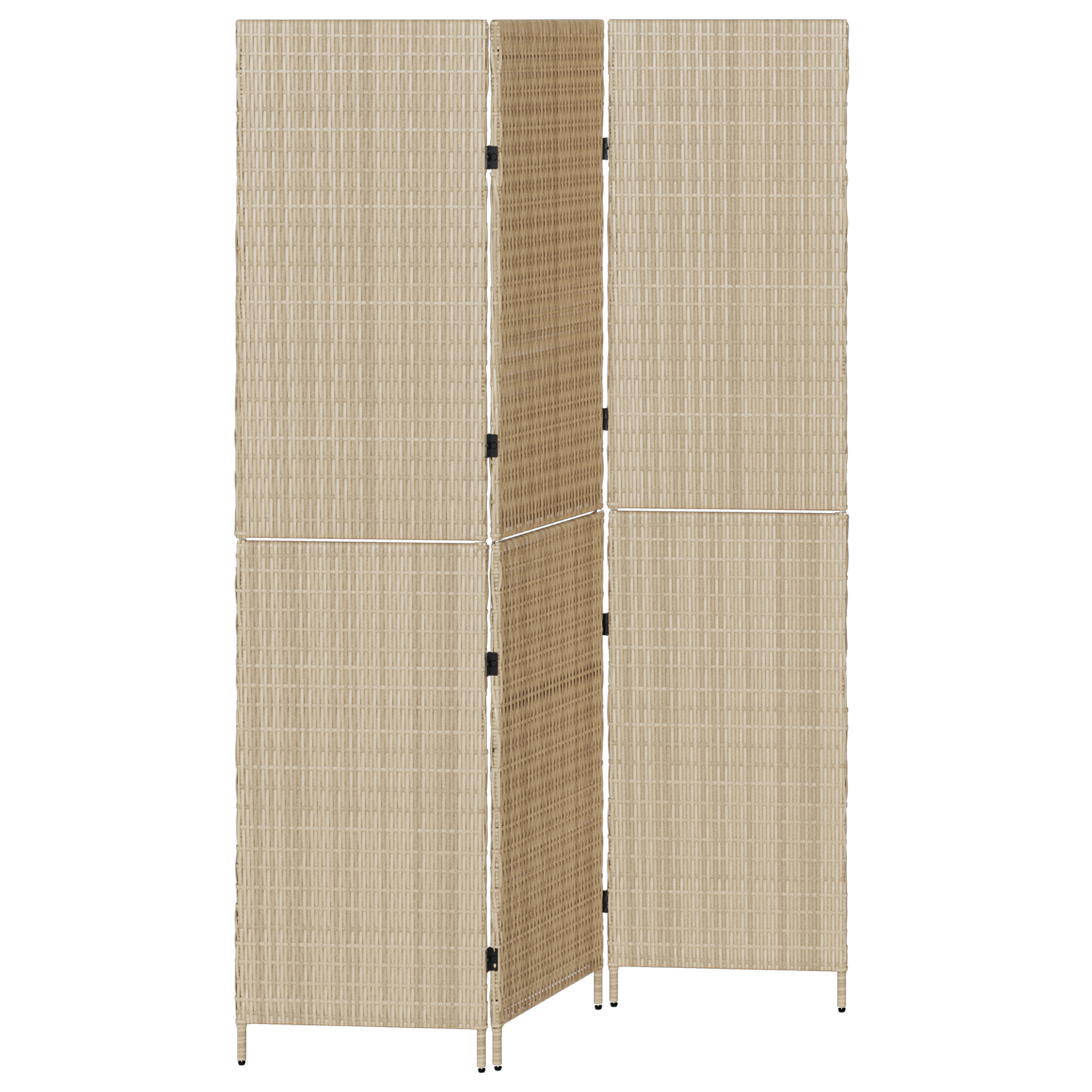 vidaXL Room Divider 3 Panels Foldable Beige 147x180 cm Poly Rattan