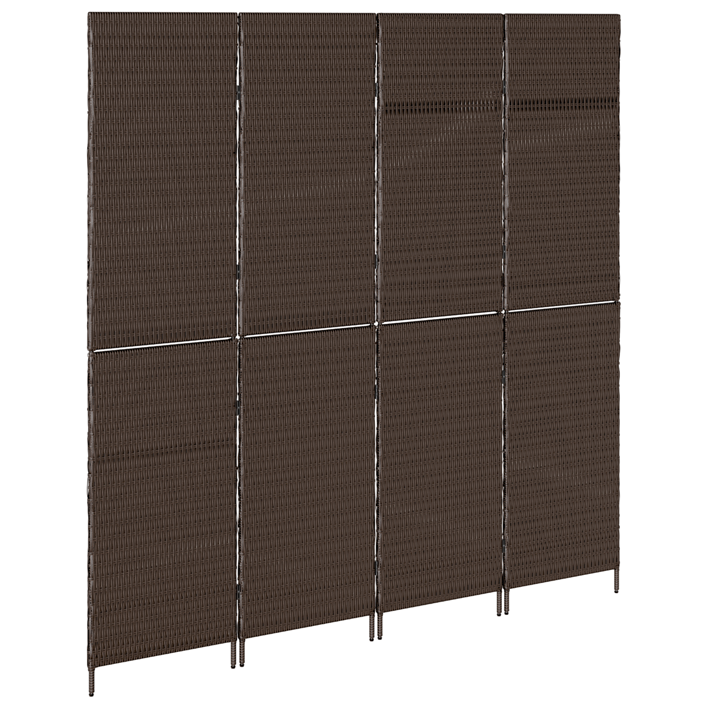 vidaXL Room Divider 4 Panels Foldable Brown 195x180 cm Poly Rattan