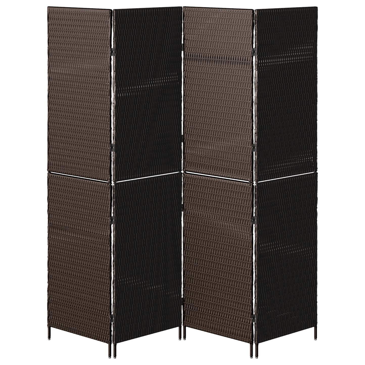 vidaXL Room Divider 4 Panels Foldable Brown 195x180 cm Poly Rattan