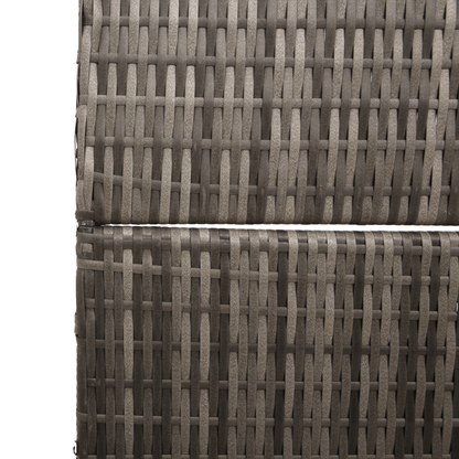 vidaXL Room Divider 4 Panels Foldable Grey 195x180 cm Poly Rattan