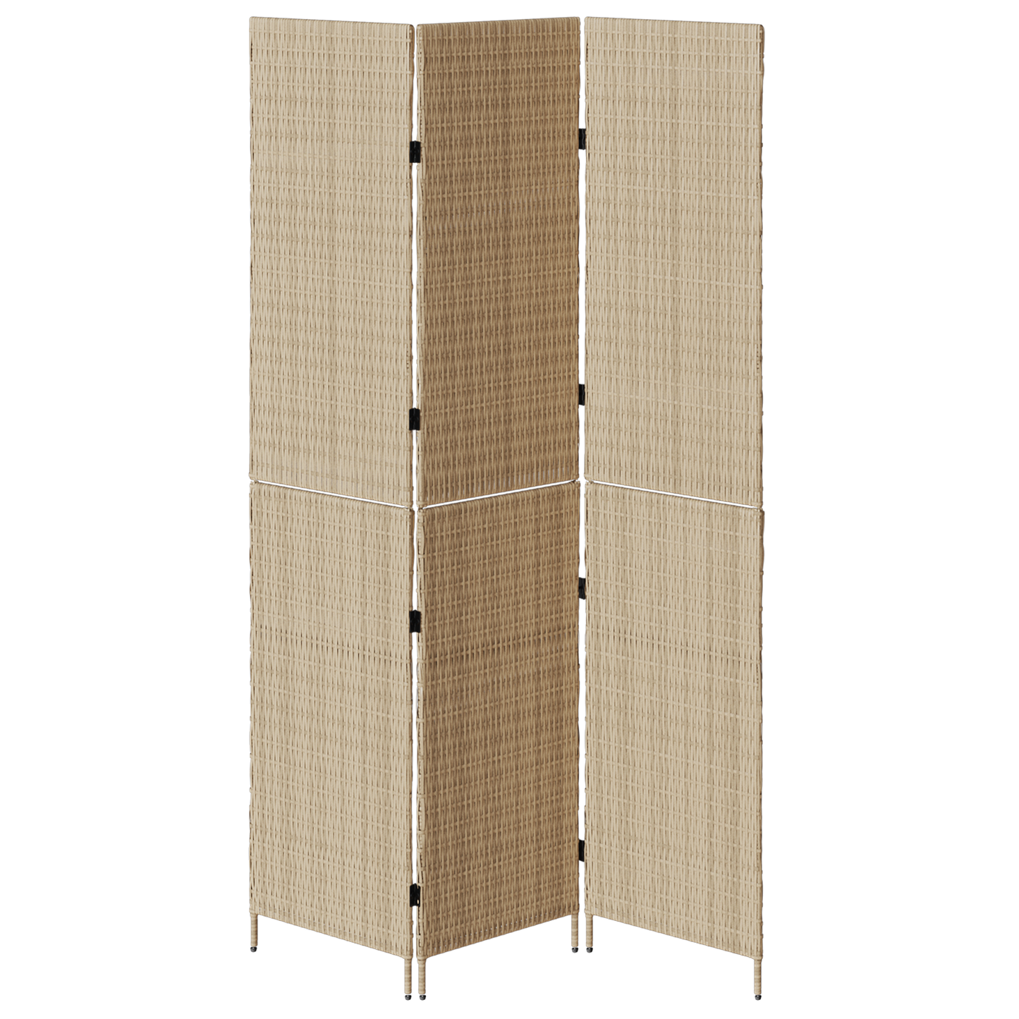 vidaXL Room Divider 3 Panels Foldable Beige 146x200 cm Poly Rattan