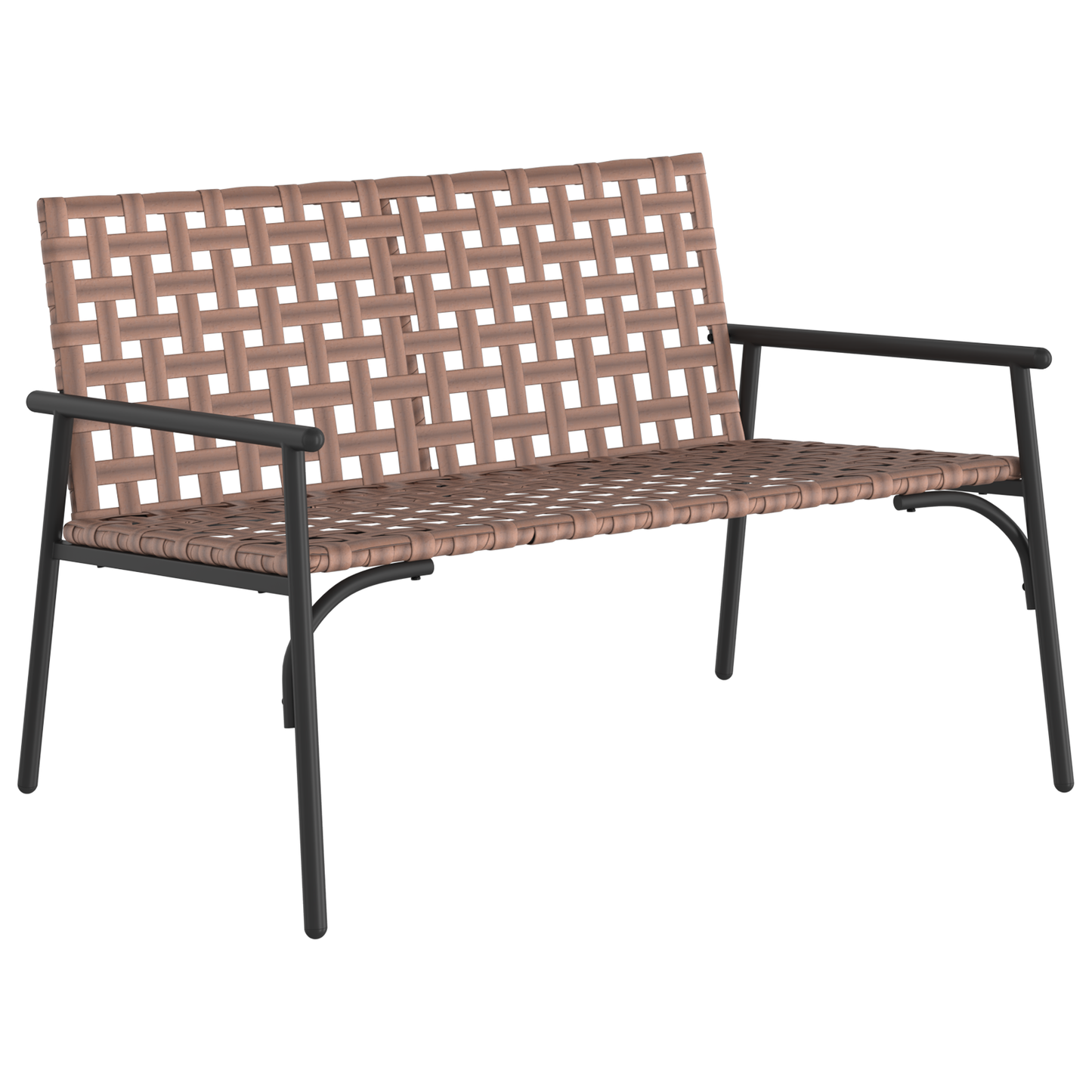vidaXL Garden Bench Black 113x79x75 cm Poly Rattan