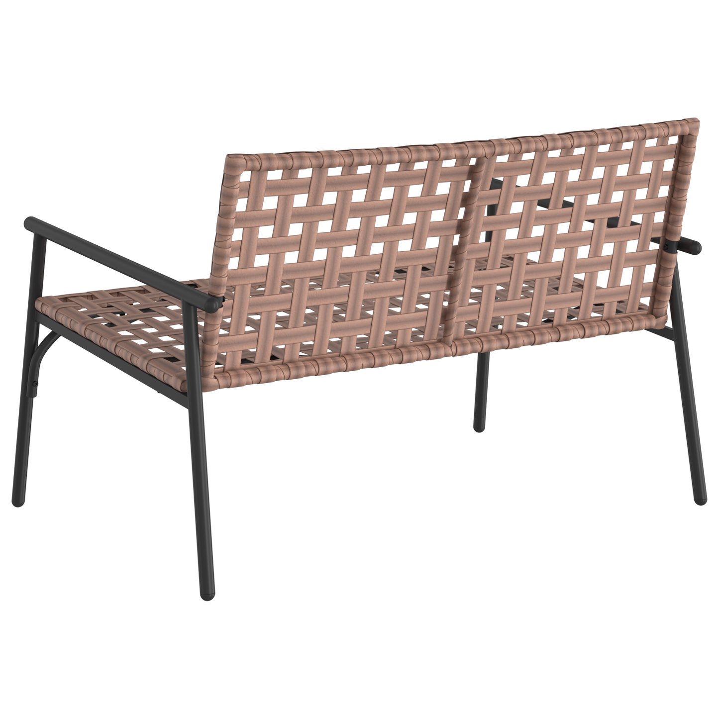 vidaXL Garden Bench Black 113x79x75 cm Poly Rattan