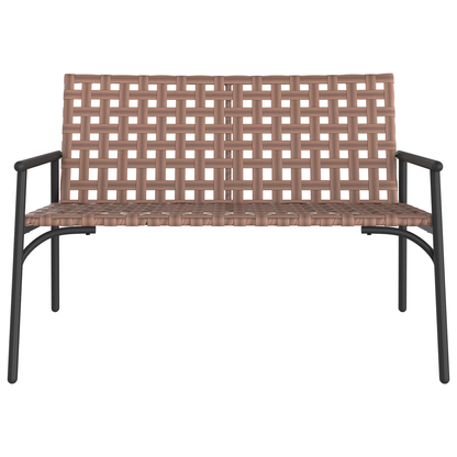 vidaXL Garden Bench Black 113x79x75 cm Poly Rattan