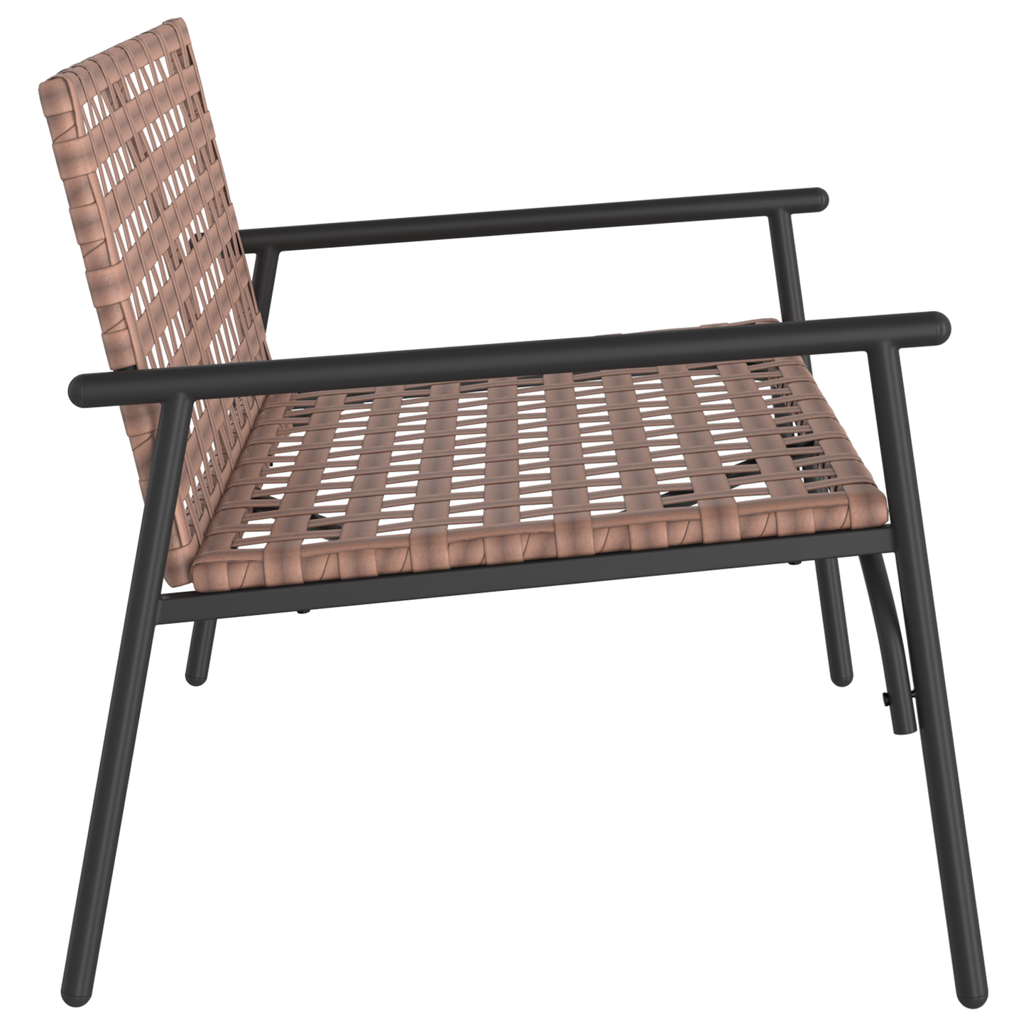 vidaXL Garden Bench Black 113x79x75 cm Poly Rattan
