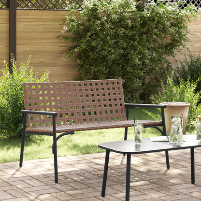 vidaXL Garden Bench Black 113x79x75 cm Poly Rattan