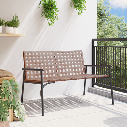 vidaXL Garden Bench Black 113x79x75 cm Poly Rattan