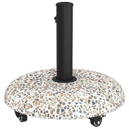 vidaXL Wheeled Parasol Base for 37/42/52/58mm Poles Multicolour Concrete