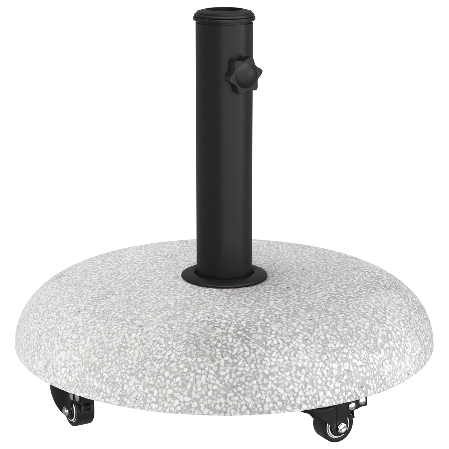 vidaXL Wheeled Parasol Base for 37/42/52/58mm Poles Light Grey Concrete