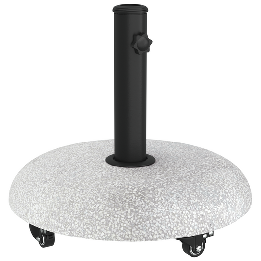 vidaXL Wheeled Parasol Base for 37/42/52/58mm Poles Light Grey Concrete