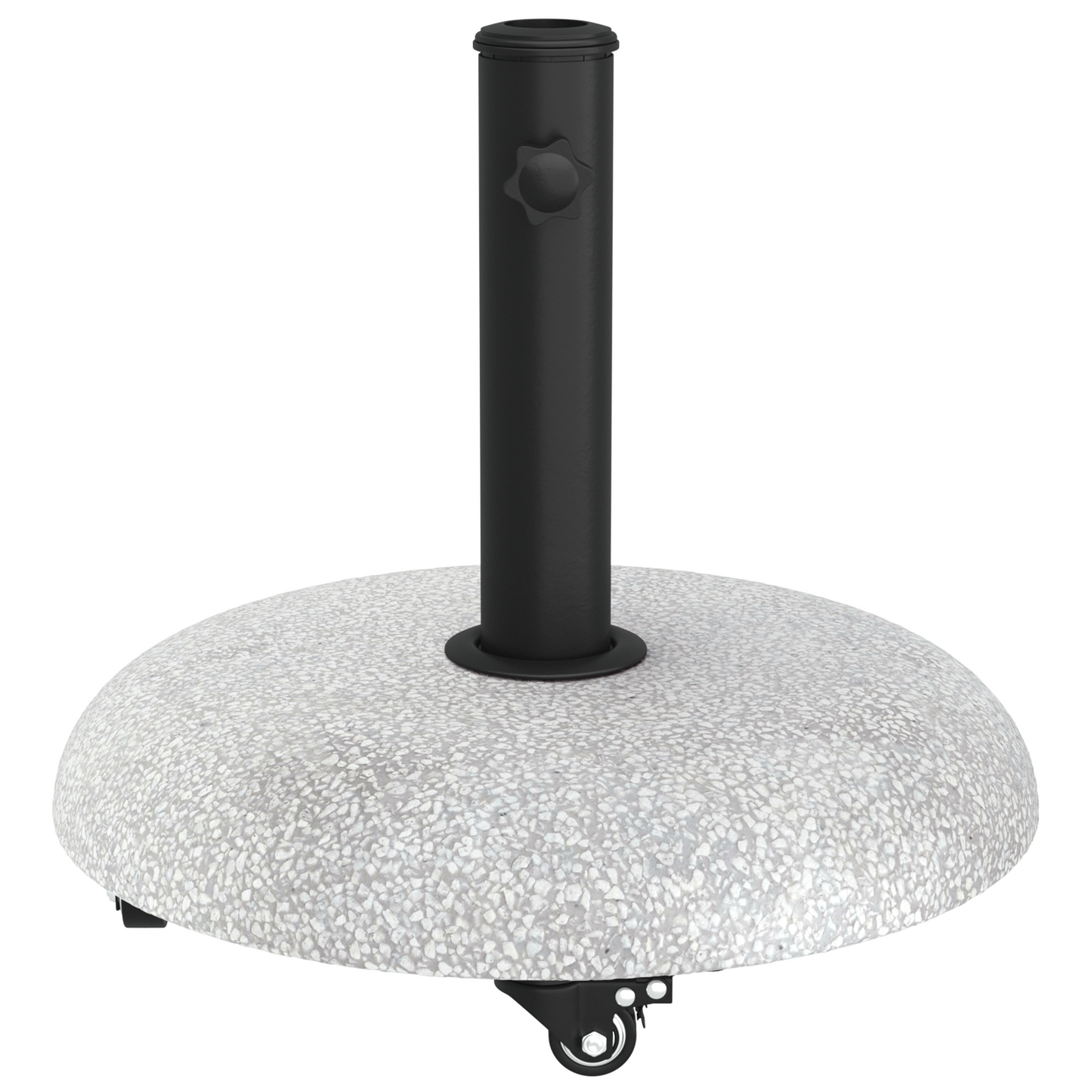 vidaXL Wheeled Parasol Base for 37/42/52/58mm Poles Light Grey Concrete