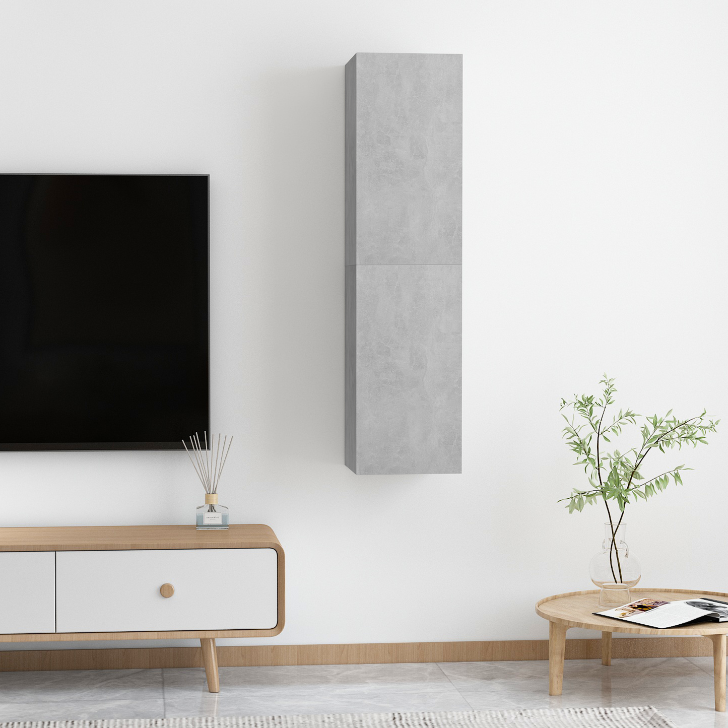 vidaXL Wall TV Cabinet 2 pcs Concrete Grey 31 x 30 x 60 cm
