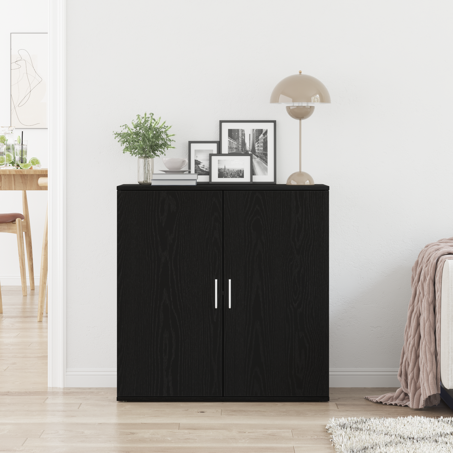 vidaXL Sideboard Black Oak 79 x 38 x 80 cm Engineered Wood