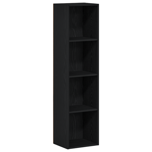vidaXL Book Cabinet 4-Tier 36 x 30 x 143 cm Engineered Wood Black Oak