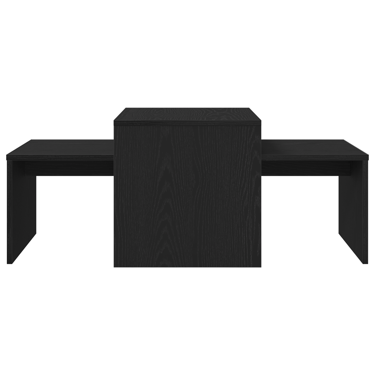 vidaXL Nesting Tables Black Oak 100 x 48 x 40 cm Engineered Wood