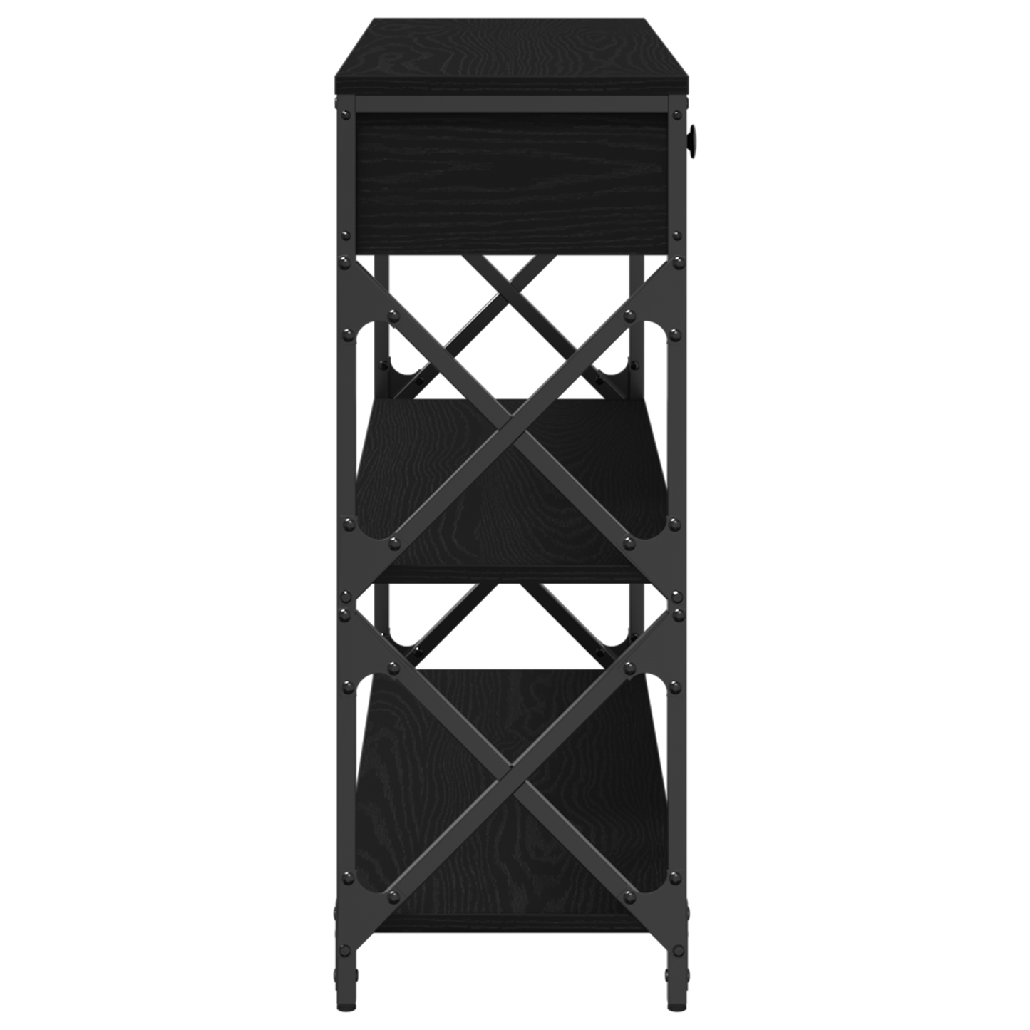vidaXL Console Table with Drawer with Shelf Black oak 100 x 28 x 75 cm