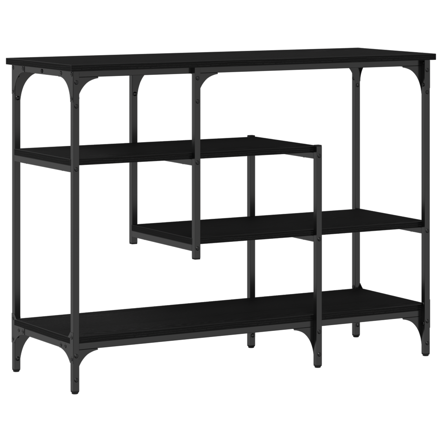 vidaXL Console Table with Shelf Black oak 100 x 35 x 75 cm