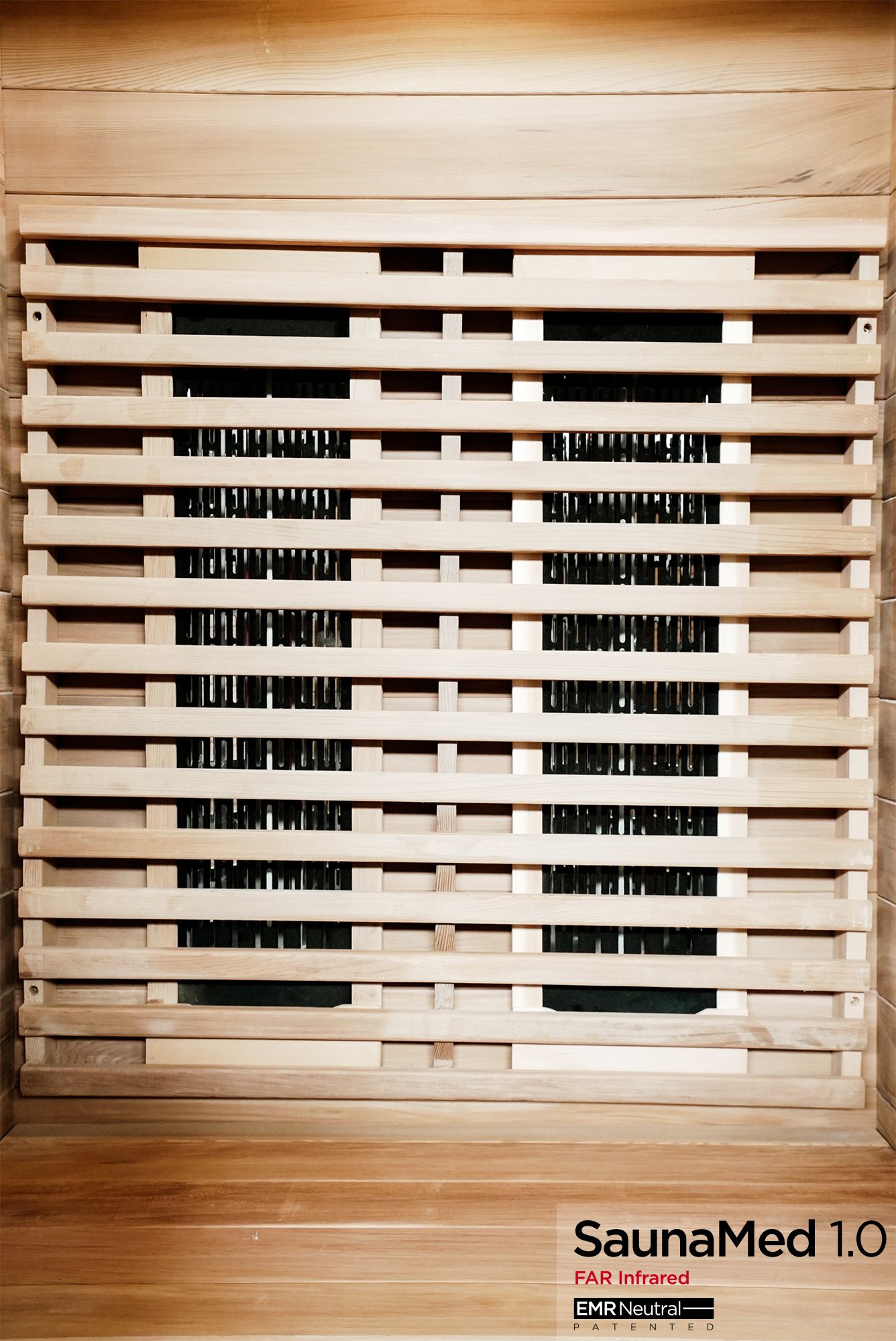 SaunaMed 1 Person Luxury Cedar FAR Infrared Domestic Indoor Sauna - EMR Neutral - 13A Plug & Play