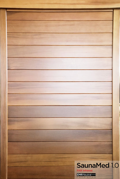 SaunaMed 1 Person Luxury Cedar FAR Infrared Domestic Indoor Sauna - EMR Neutral - 13A Plug & Play