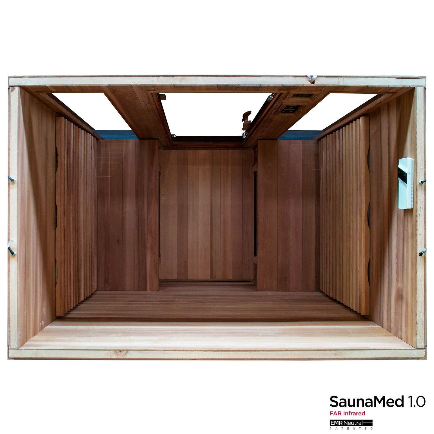 SaunaMed 4 Person Luxury Cedar FAR Infrared Domestic Indoor Sauna - Plug & Play