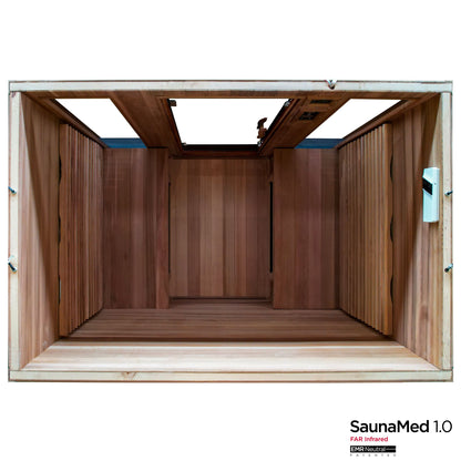 SaunaMed 4 Person Luxury Cedar FAR Infrared Domestic Indoor Sauna - Plug & Play