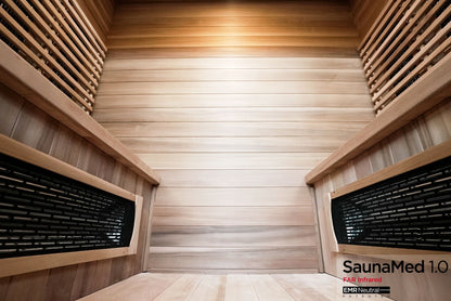 SaunaMed 4 Person Luxury Cedar FAR Infrared Domestic Indoor Sauna - Plug & Play