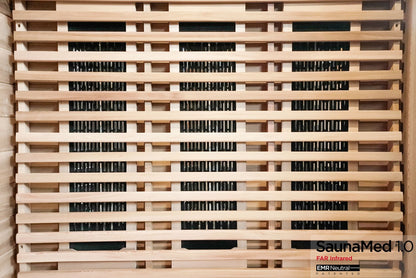 SaunaMed 4 Person Luxury Cedar FAR Infrared Domestic Indoor Sauna - Plug & Play