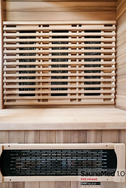 SaunaMed 4 Person Luxury Cedar FAR Infrared Domestic Indoor Sauna - Plug & Play
