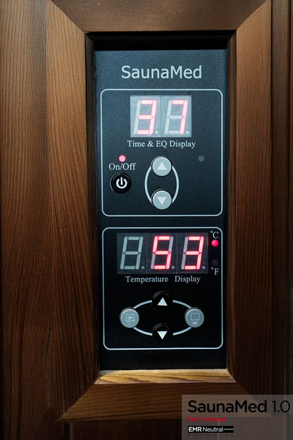 SaunaMed 4 Person Luxury Cedar FAR Infrared Domestic Indoor Sauna - Plug & Play