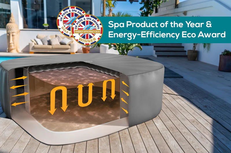 Lay-Z-Spa Square Thermal Hot Tub Cover Large 201cm x 85cm - Save 40% Energy - Universal